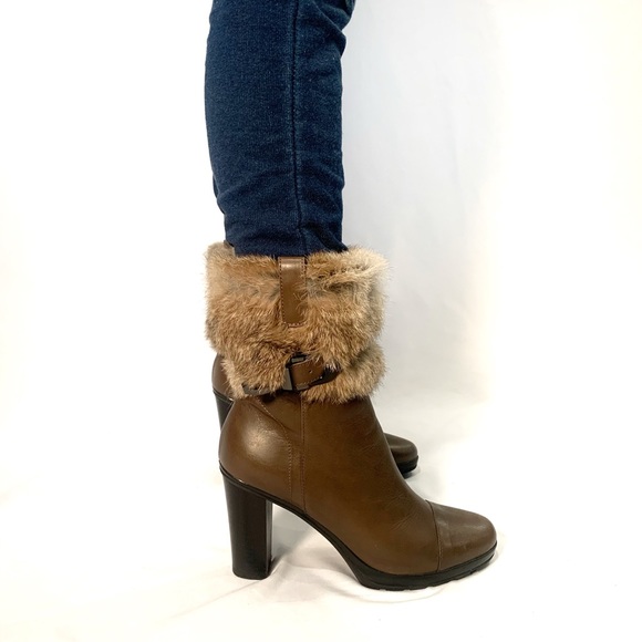 Aquatalia Pop Canyon Calf Leather Bootie with Fur - Picture 2 of 6